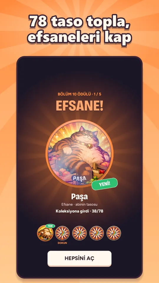 Paket açılışında efsane taso · A legendary taso in a pack