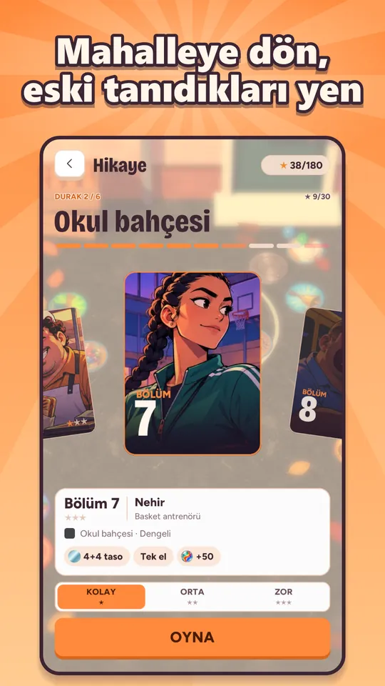 Hikaye haritası, mahalleden bir rakip · The story map with a neighborhood rival